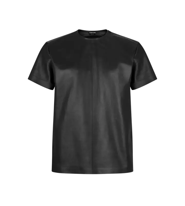 SOFT NAPPA PLONGE CREW NECK BLACK online